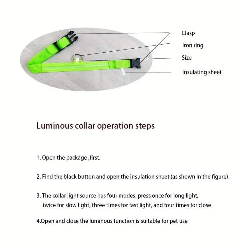 LED Dog Collar Adjustable Flashing Light-Up Collar – photo 11 of 13
