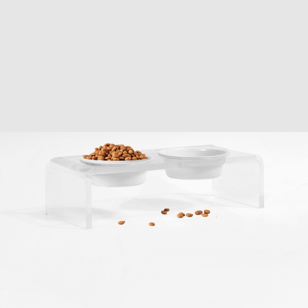 Hiddin Small Acrylic Feeder with Stainless Steel Bowls – 1.5 or 3.5 Cup – alternate view 3