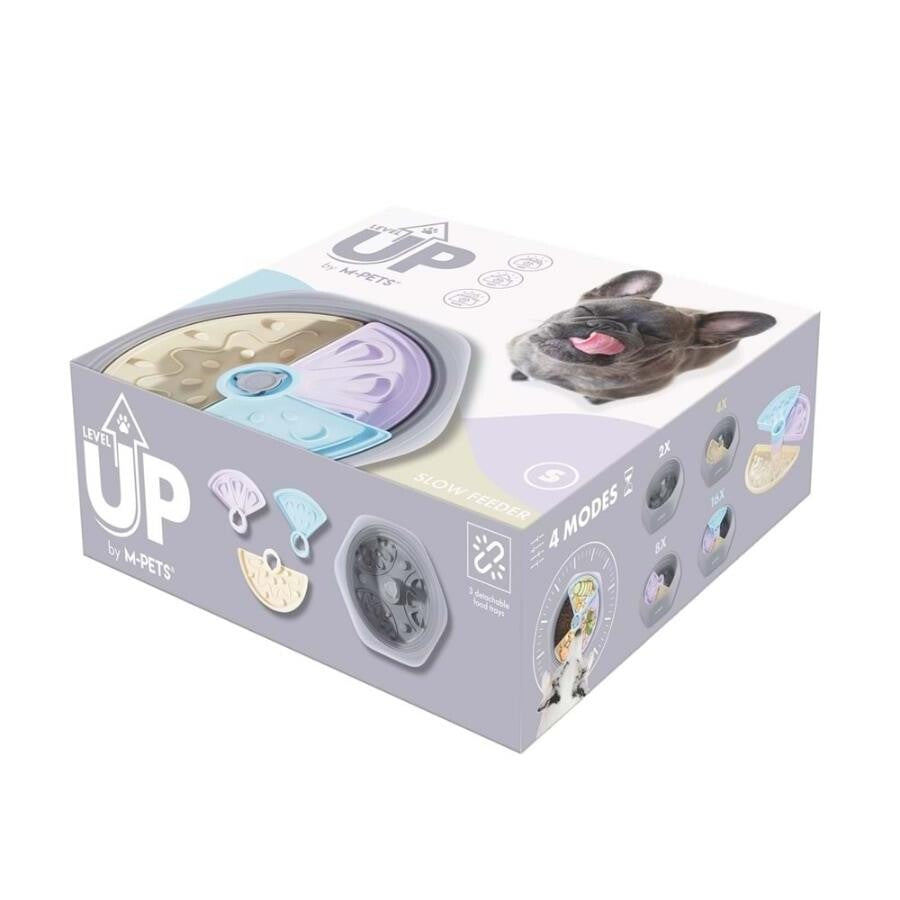 M-Pets Level Up Adjustable Slow Feeder Dog Bowl – Small – front view