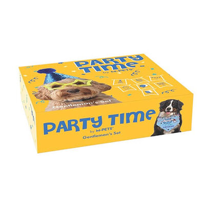 M-Pets Party Time Dog Birthday Set for Boys 20x20x7 cm – front view