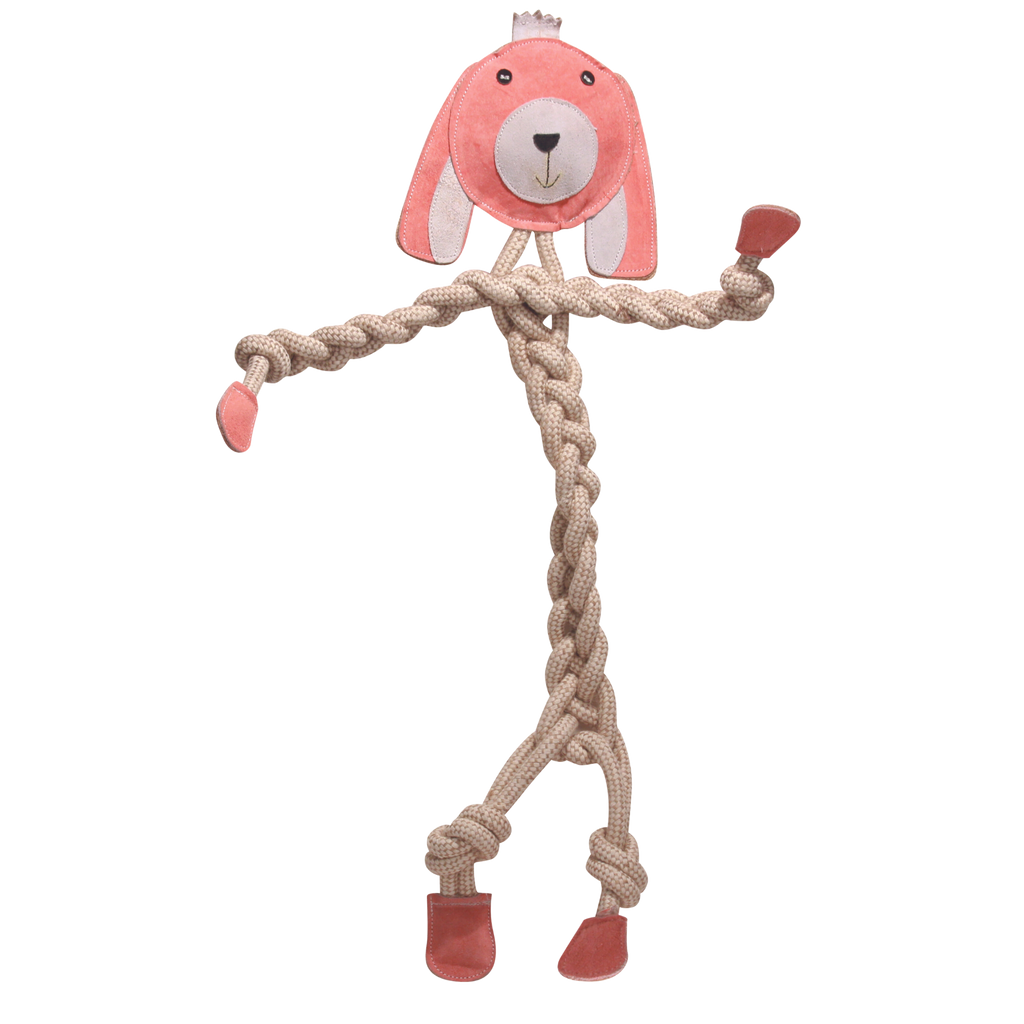 Bitsy Bunny Natural Rope Knottie Dog Toy Large 9mm rope diameter