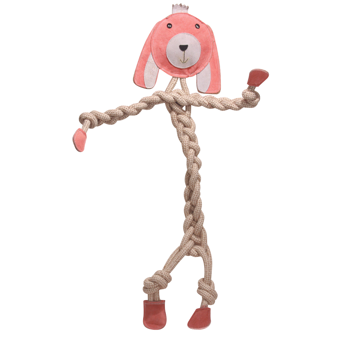 Bitsy Bunny Natural Rope Knottie Dog Toy Large 9mm rope diameter