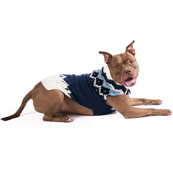 Midnight Ski Bum Dog Sweater Fair Isle with Leash Slit – photo 1 of 5