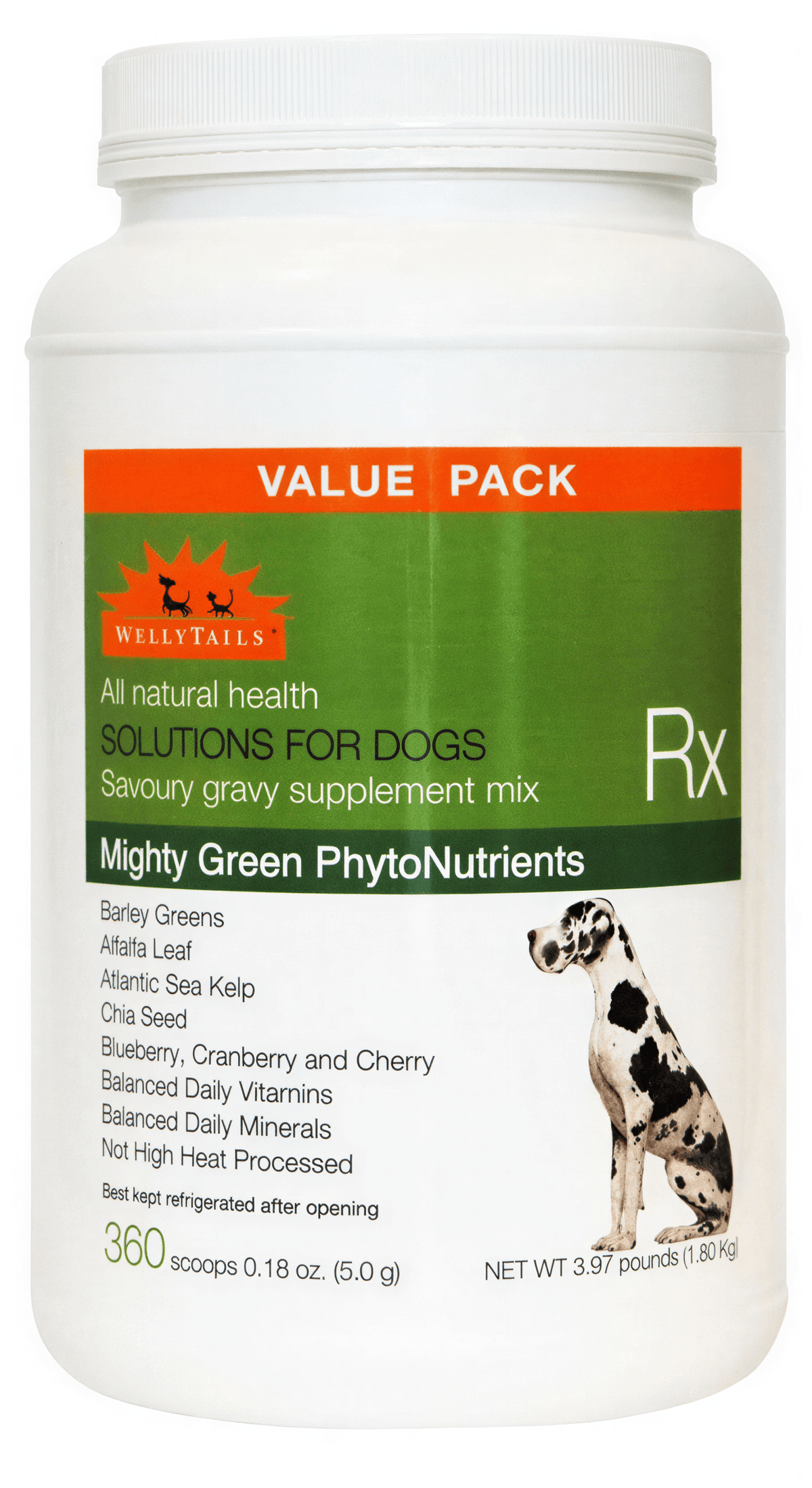 WellyTails Mighty Green phytonutrients vitamins and minerals food topper for dogs – photo 2 of 4