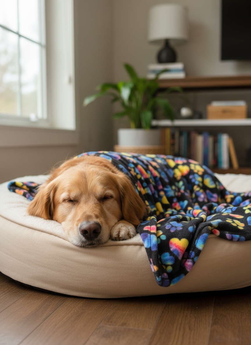 Dog Blanket - multi color – front view