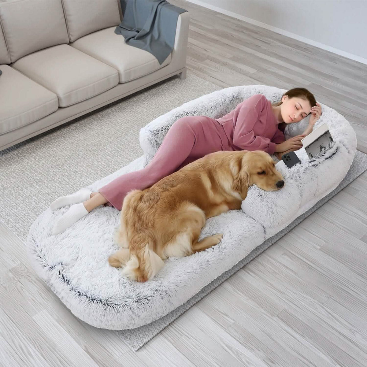 Human-Sized Dog Bed Napping Bed with Washable Zipped Cover – photo 12 of 13