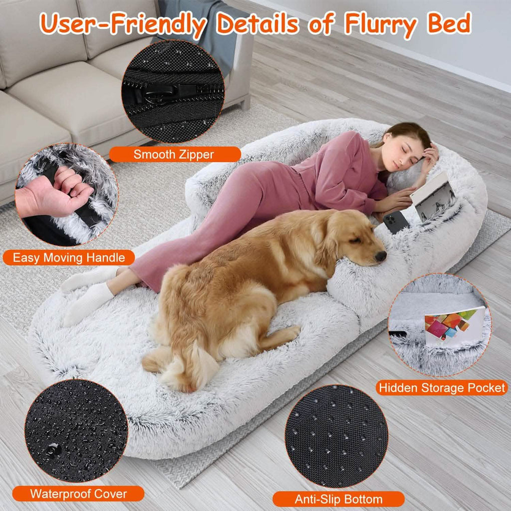 Human-Sized Dog Bed Napping Bed with Washable Zipped Cover – photo 8 of 13