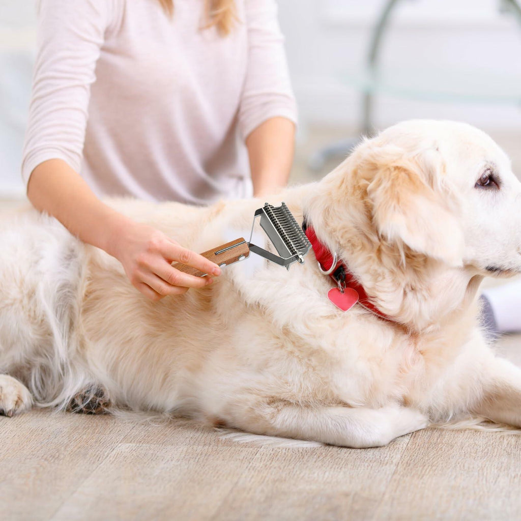 Framad Dematting Brush 2-in-1 Stainless Steel Dog Cat Comb Grooming Tool – alternate view 6