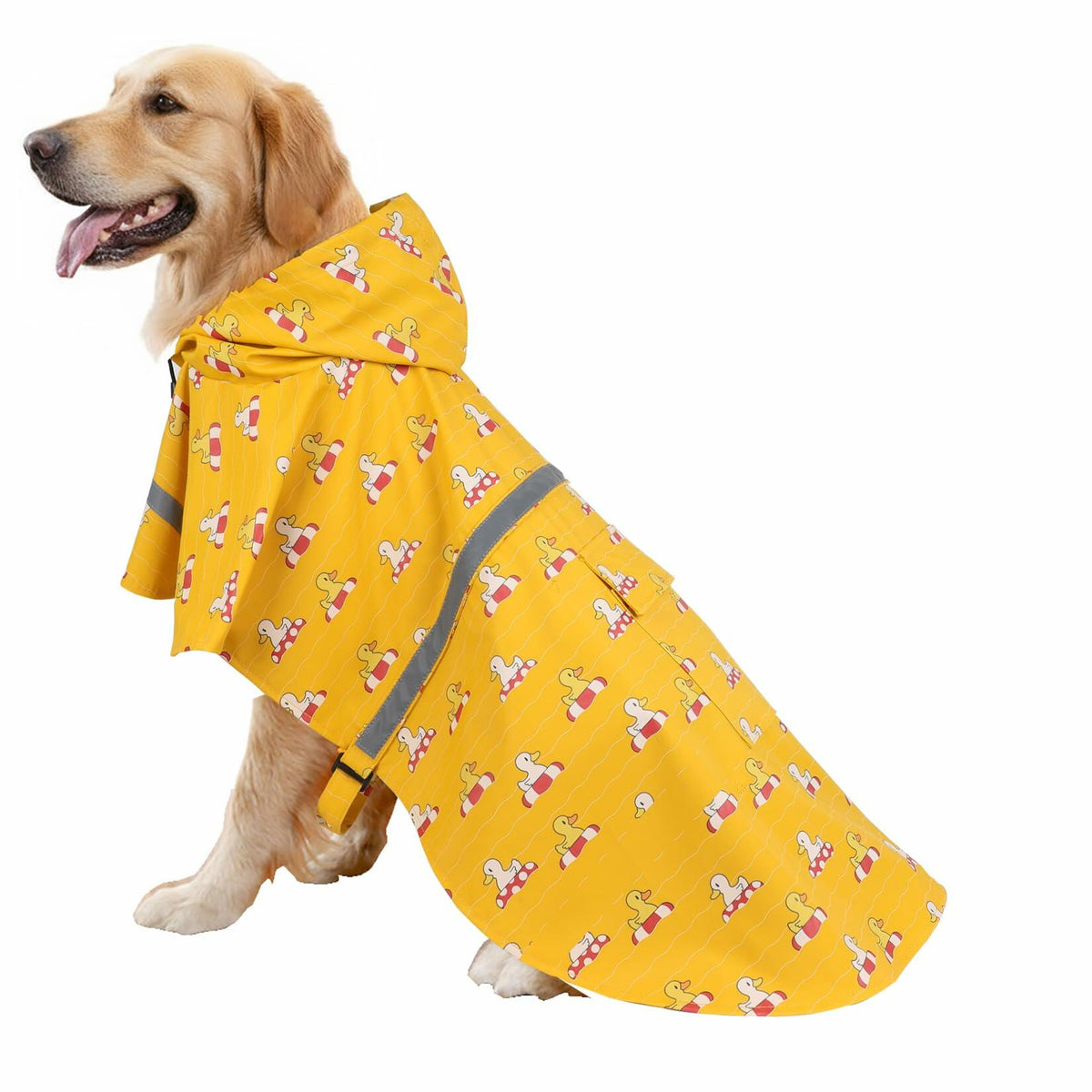 HAPEE Dog Raincoat Reflective Hooded Poncho, Yellow, Size 20 in – photo 1 of 7