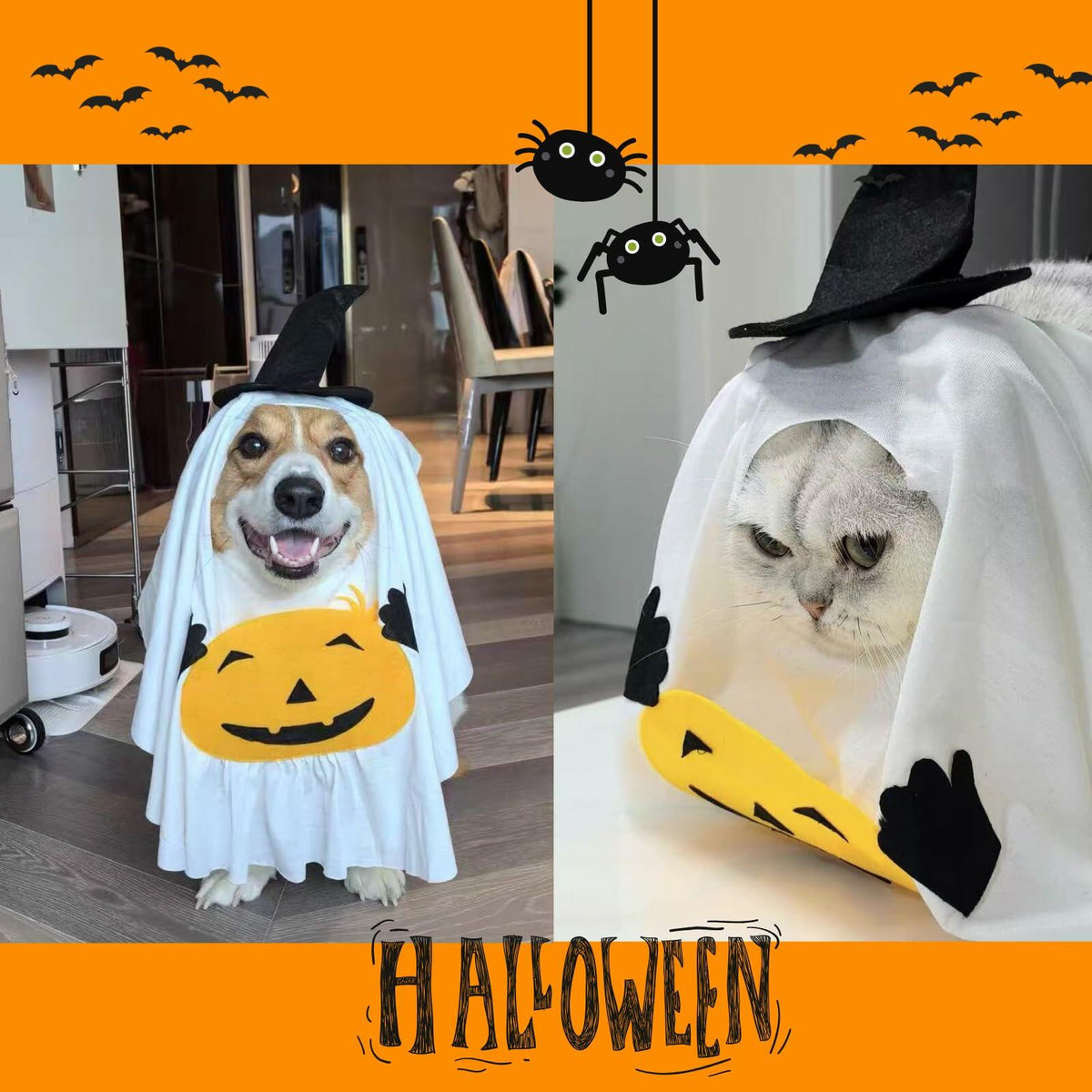 Pumpkin Ghost Dog Costume – Cute Halloween Outfit – alternate view 4