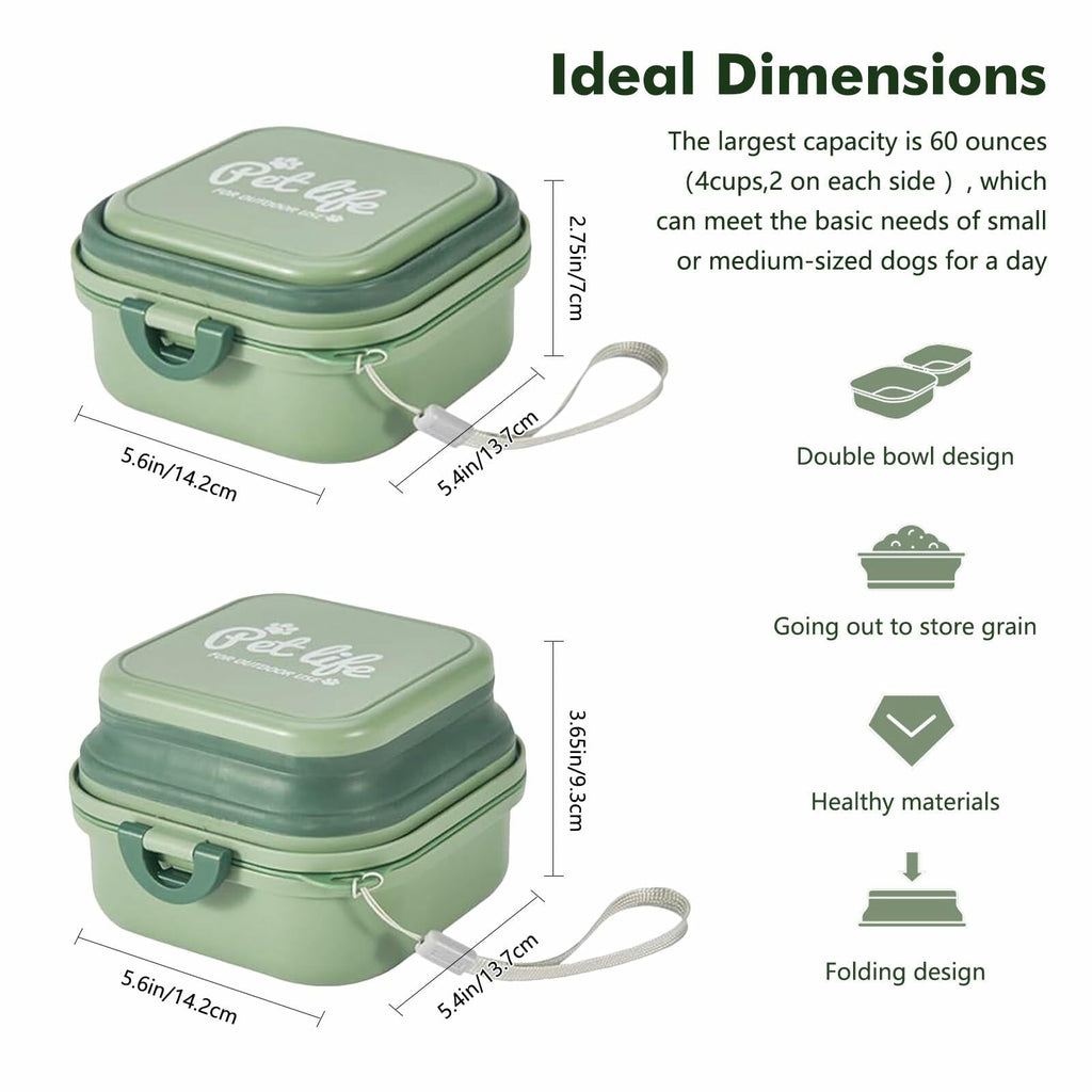 Collapsible Dog Bowl with Lid 2-in-1 Travel Food & Water Bowl, 60 oz – photo 4 of 8