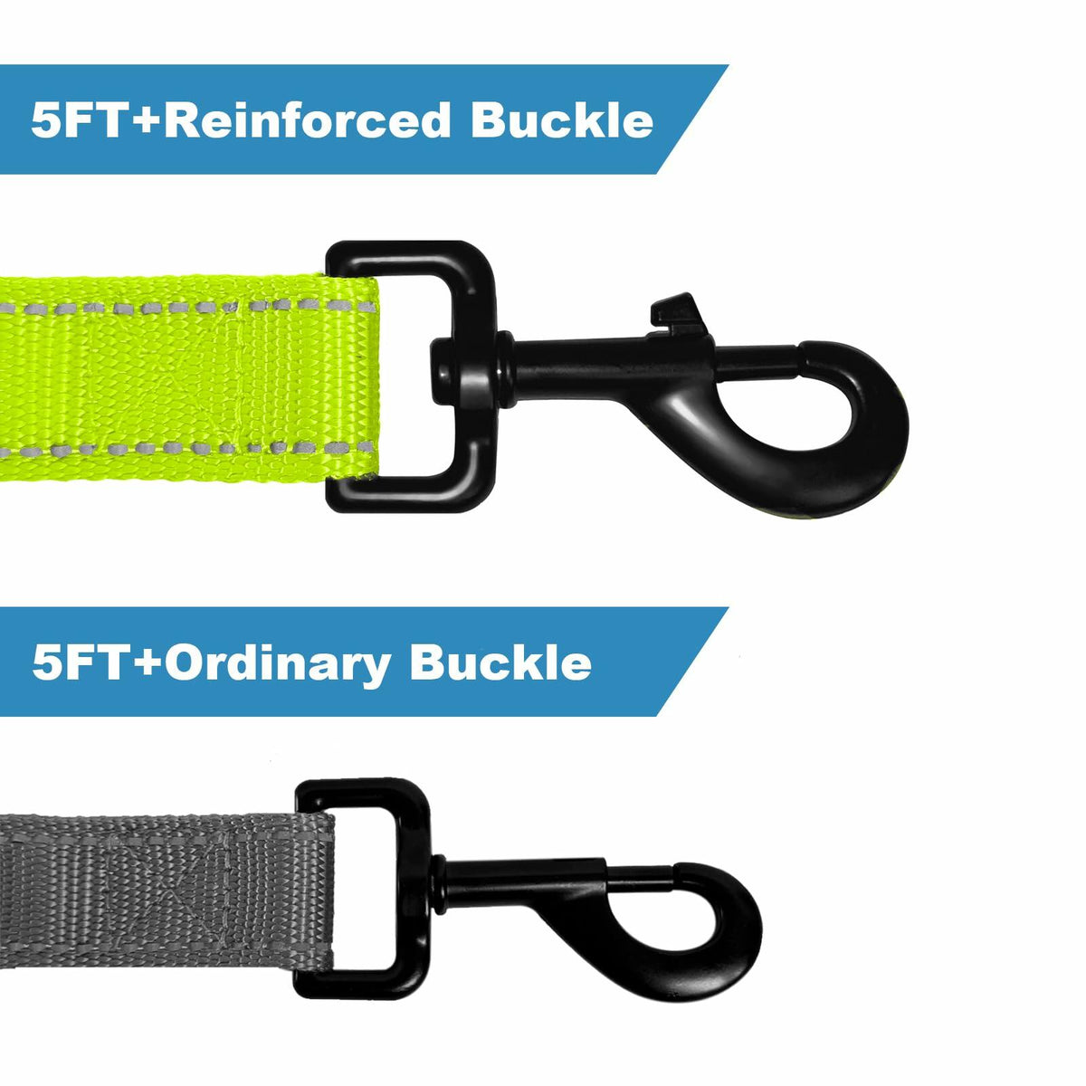 Htnlbqy Reflective Dog Leash Reinforced Nylon, Padded Handle, 5 FT, Bright Green – photo 5 of 7