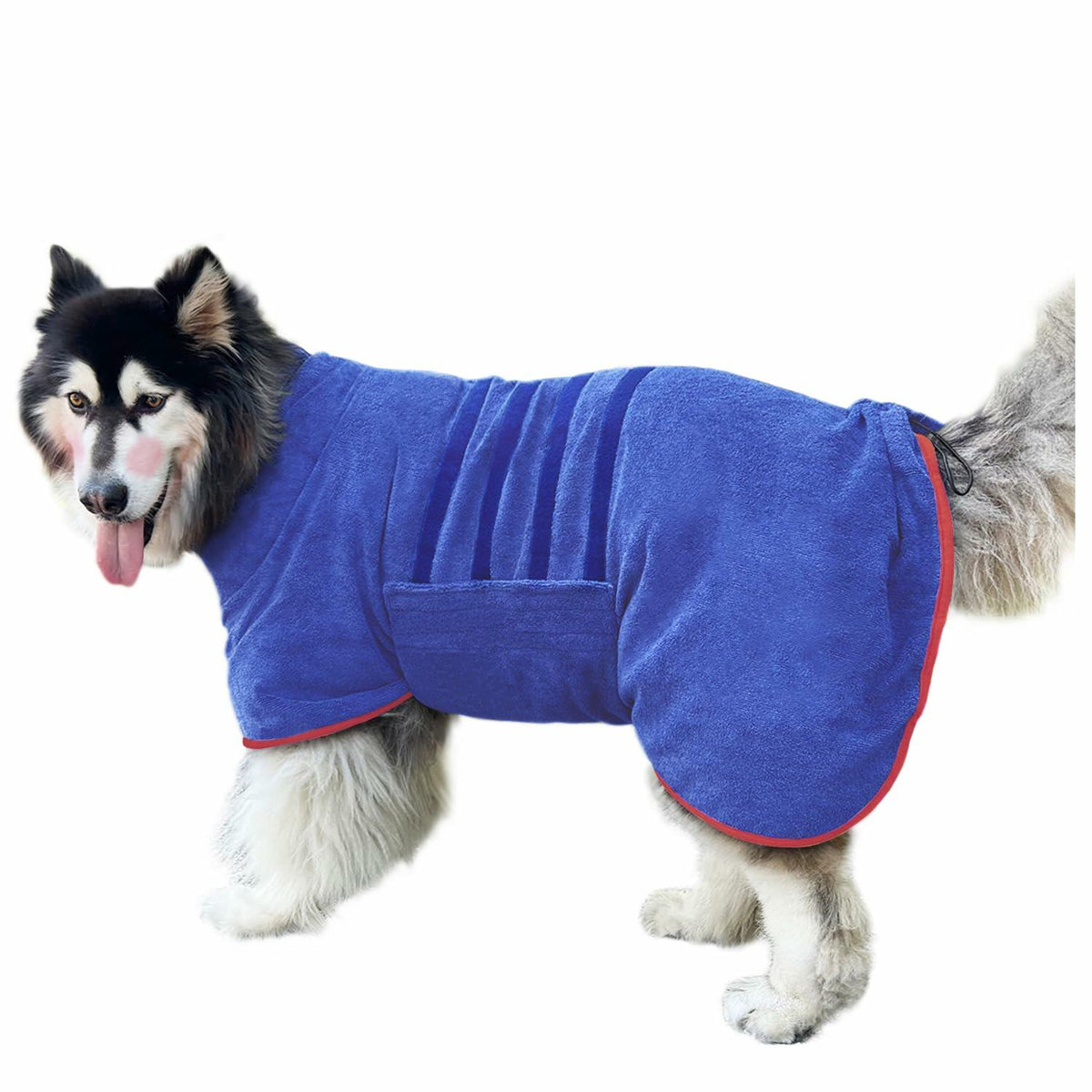 Periflowin Dog Drying Coat Microfiber Bathrobe Towel, Blue, Size M – photo 1 of 7