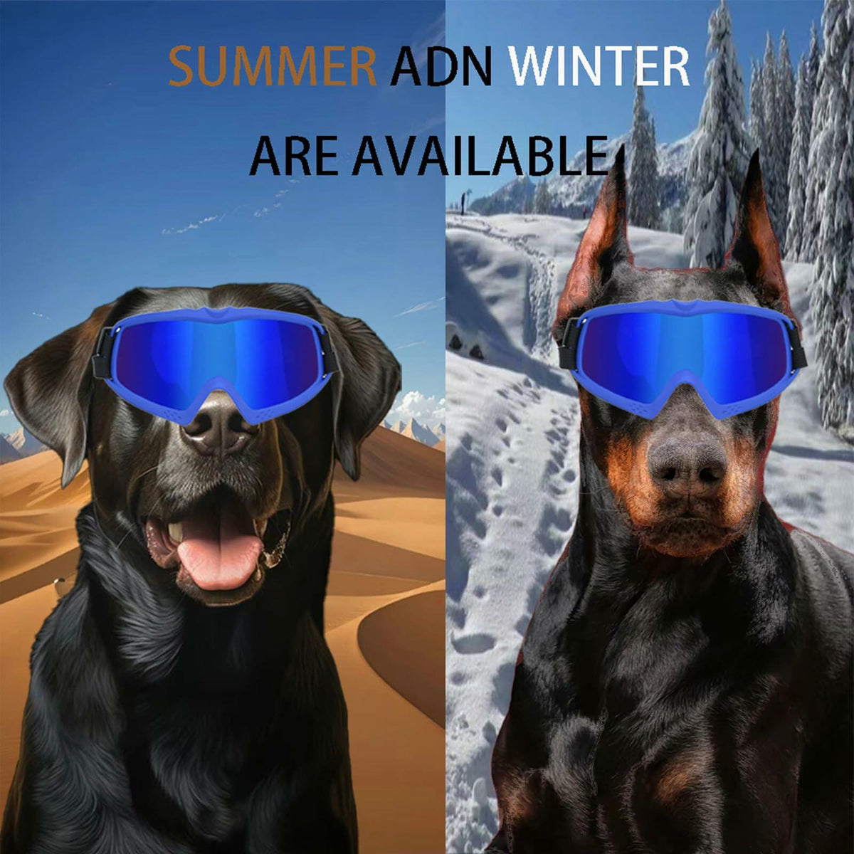 GDSanlian Dog Sunglasses UV-Proof Goggles with Adjustable Strap, Black/Red, Large – photo 6 of 7