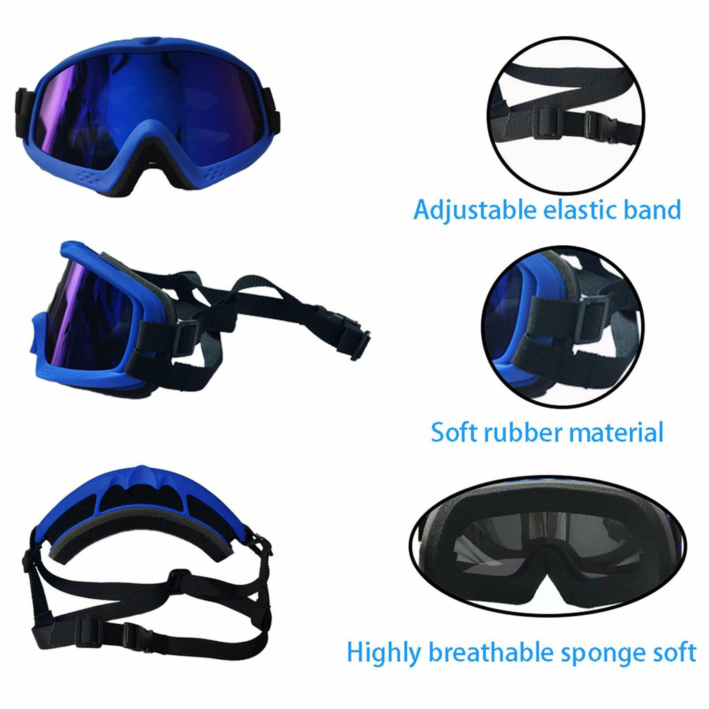 GDSanlian Dog Sunglasses UV-Proof Goggles with Adjustable Strap, Black/Red, Large – photo 4 of 7