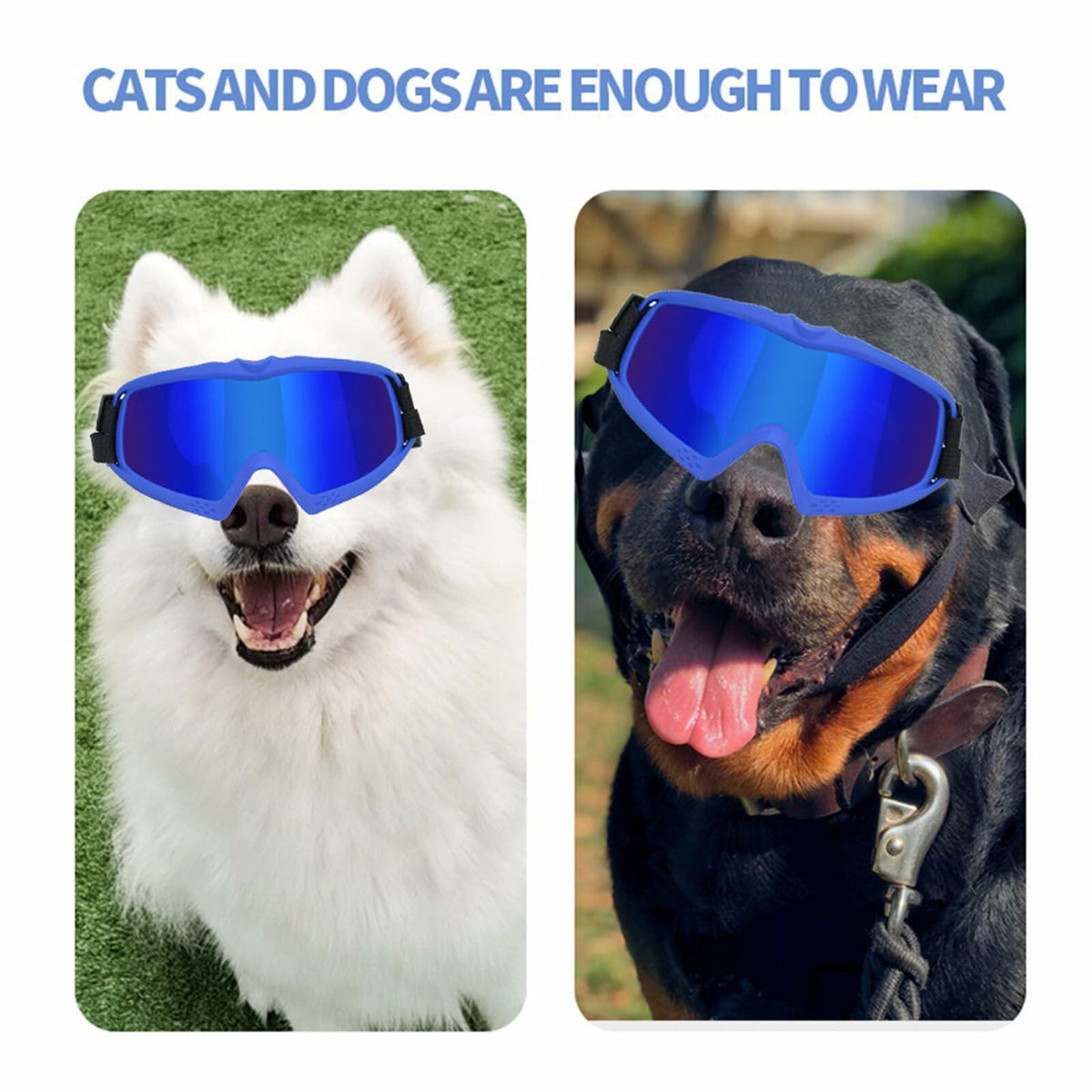 GDSanlian Dog Sunglasses UV-Proof Goggles with Adjustable Strap, Black/Red, Large – photo 7 of 7
