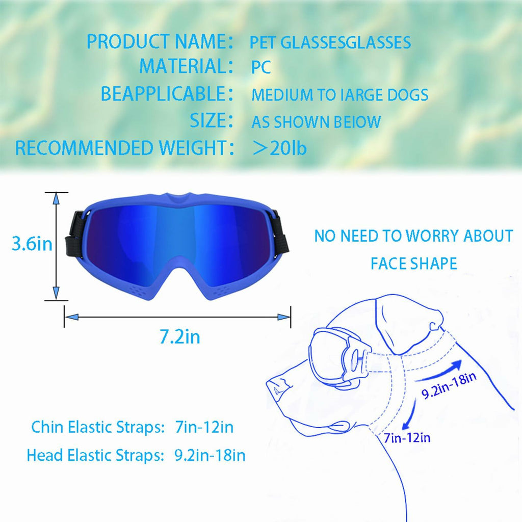 GDSanlian Dog Sunglasses UV-Proof Goggles with Adjustable Strap, Black/Red, Large – photo 3 of 7