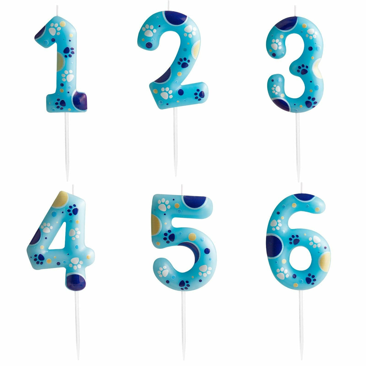 Blue Paw Print Dog Birthday Candle – Number 2 – alternate view 8