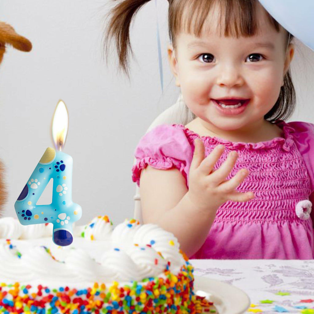 Blue Paw Print Dog Birthday Candle – Number 2 – alternate view 5