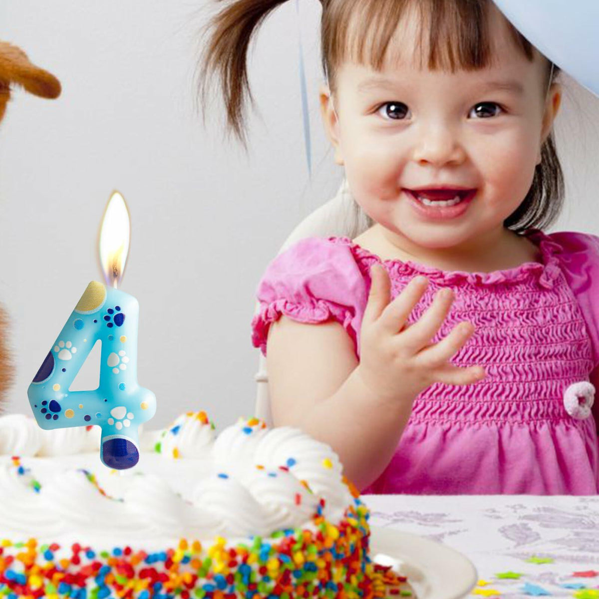 Blue Paw Print Dog Birthday Candle – Number 2 – alternate view 5