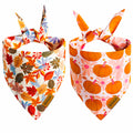 THLOH Fall Dog Bandanas Reversible Pumpkin & Leaf, Orange, 2-Pack, Large – photo 1 of 6