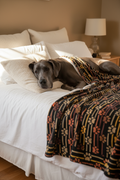 Dog Blanket – Orange & Gold Paw Print – front view