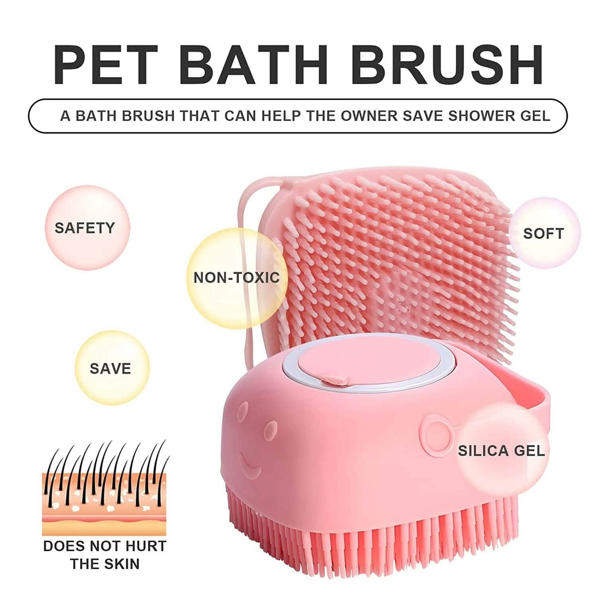 Pet Bath Brush and Shampoo Dispenser Silicone Scrubber – photo 4 of 9