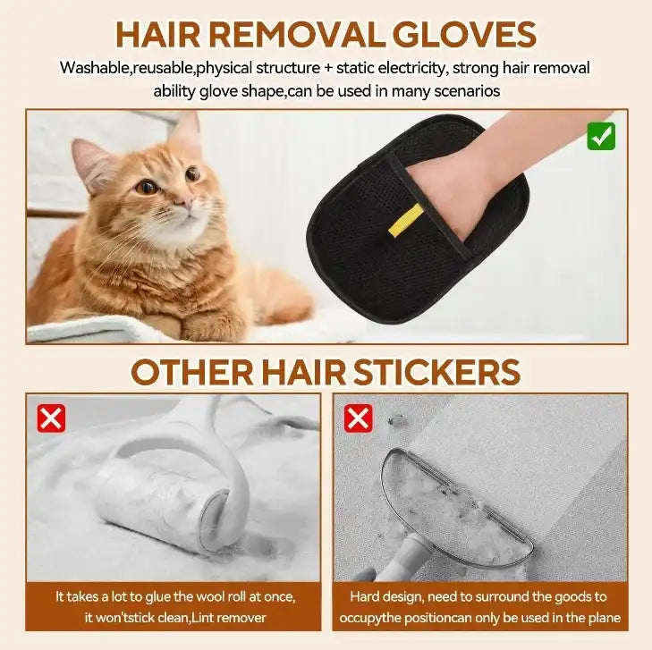 Pet Hair Removal Glove – Easy Pet Grooming for Dogs & Cats – alternate view 6