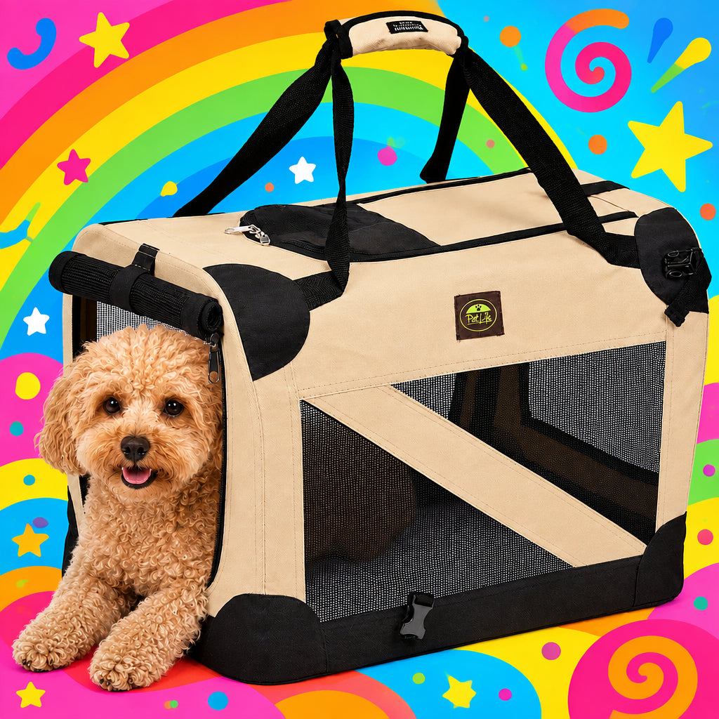 Pet Life 360° Vista View Soft Folding Metal Framed Dog Crate – front view