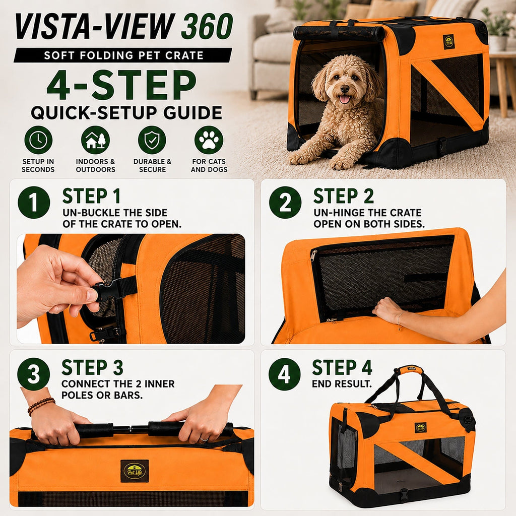 Pet Life 360° Vista View Soft Folding Metal Framed Dog Crate – alternate view 15