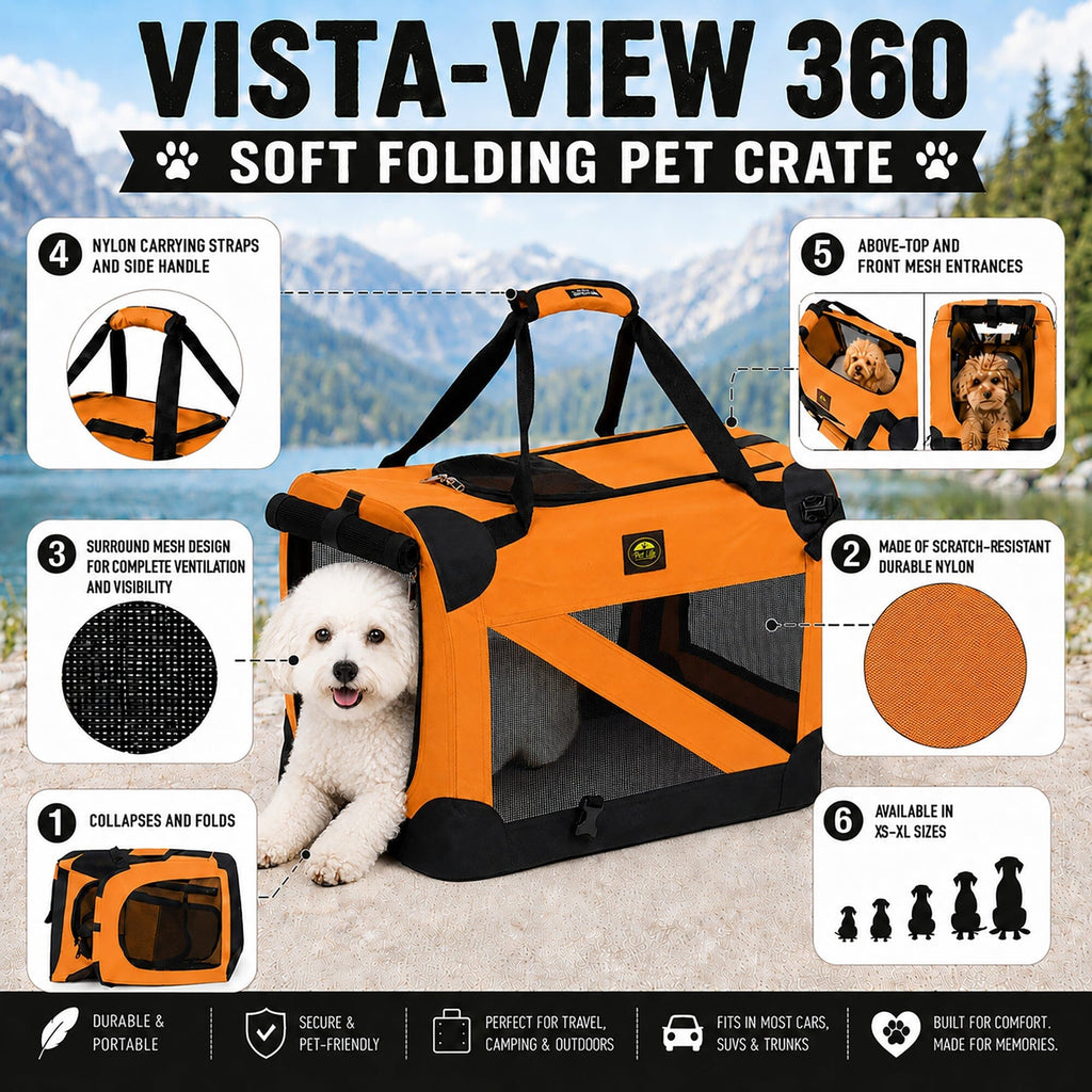 Pet Life 360° Vista View Soft Folding Metal Framed Dog Crate – alternate view 10
