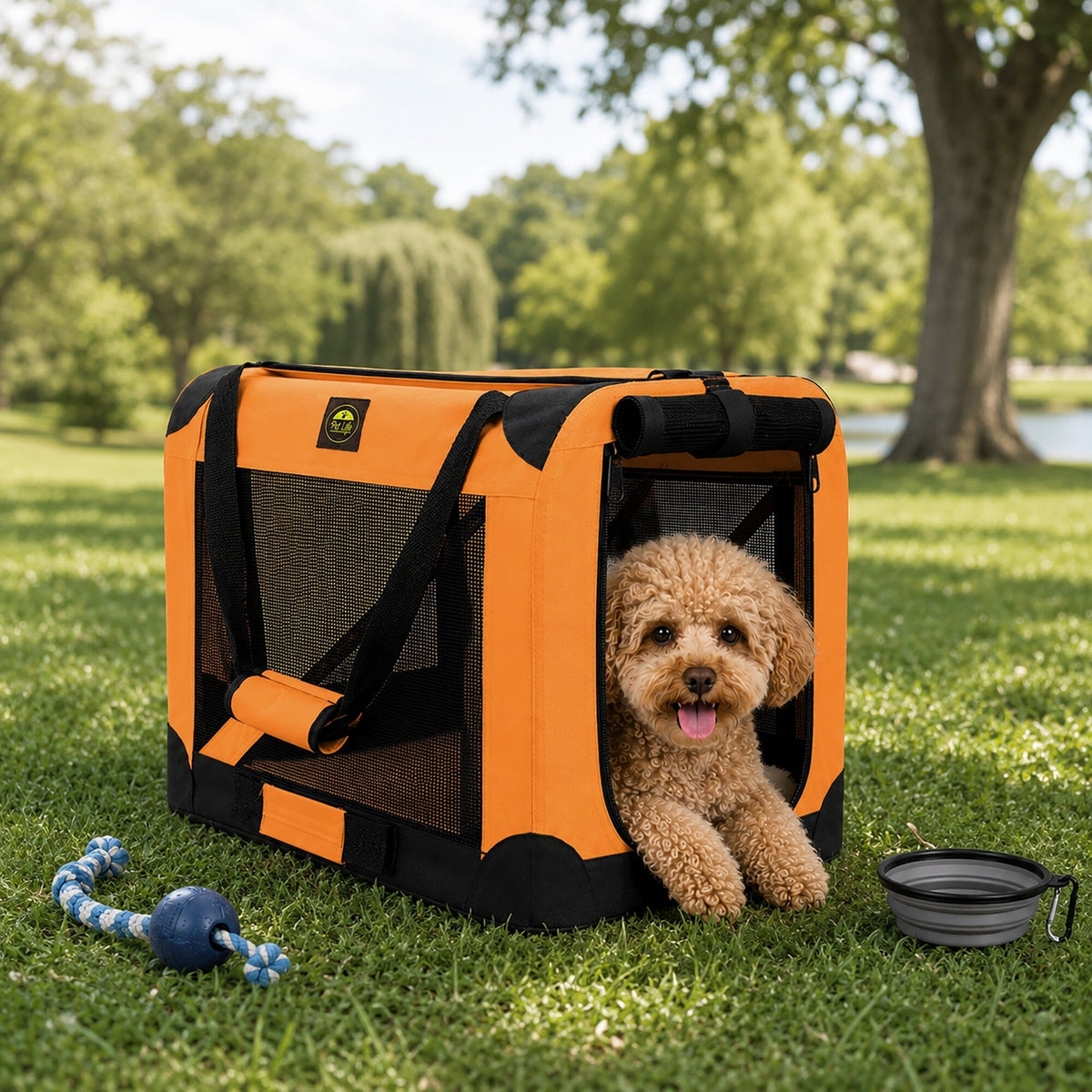 Pet Life 360° Vista View Soft Folding Metal Framed Dog Crate – alternate view 14