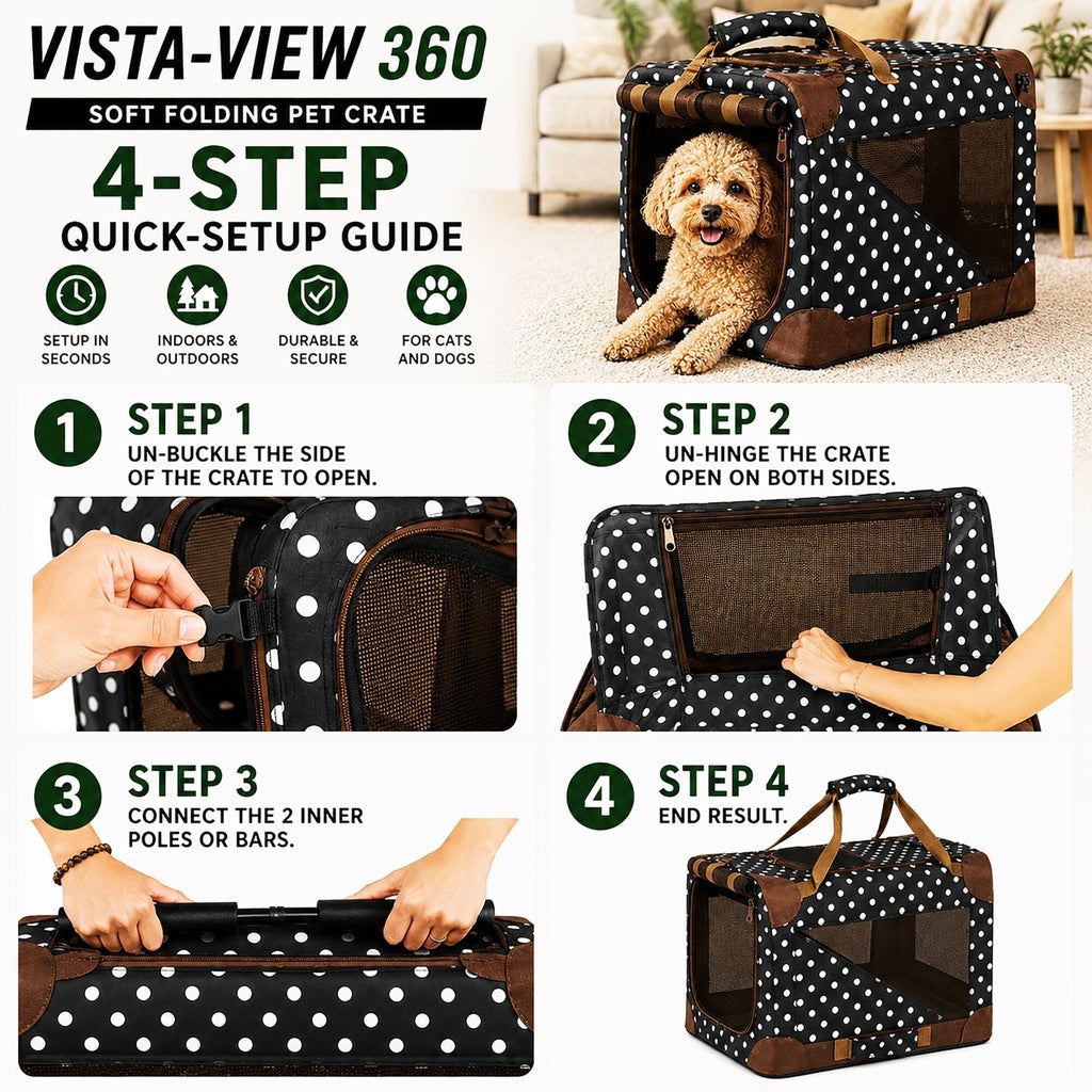 Pet Life 360° Vista View Soft Folding Metal Framed Dog Crate – alternate view 23