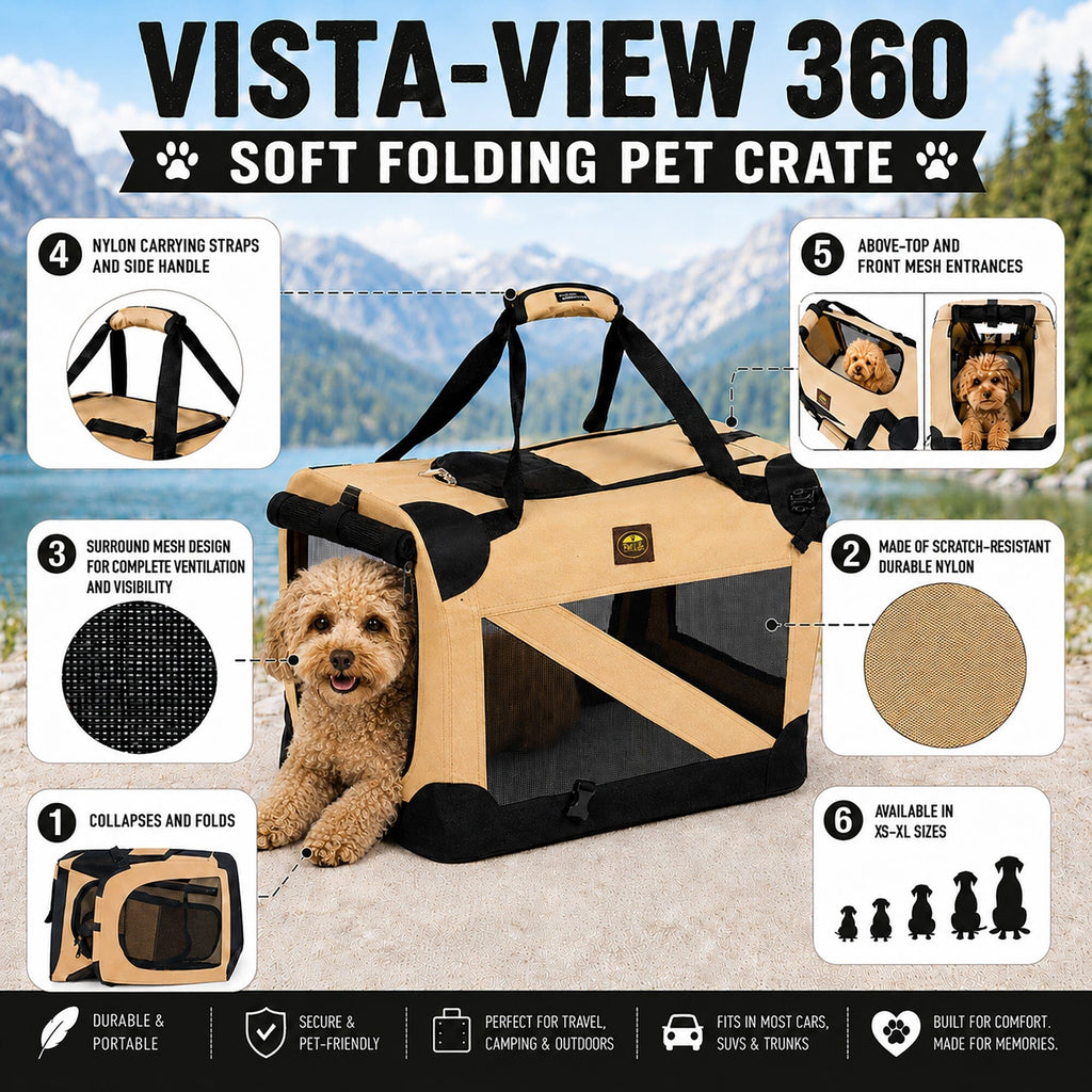 Pet Life 360° Vista View Soft Folding Metal Framed Dog Crate – alternate view 2