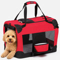 Pet Life Deluxe 360° Vista View Soft Folding Dog Crate with Bowl – front view