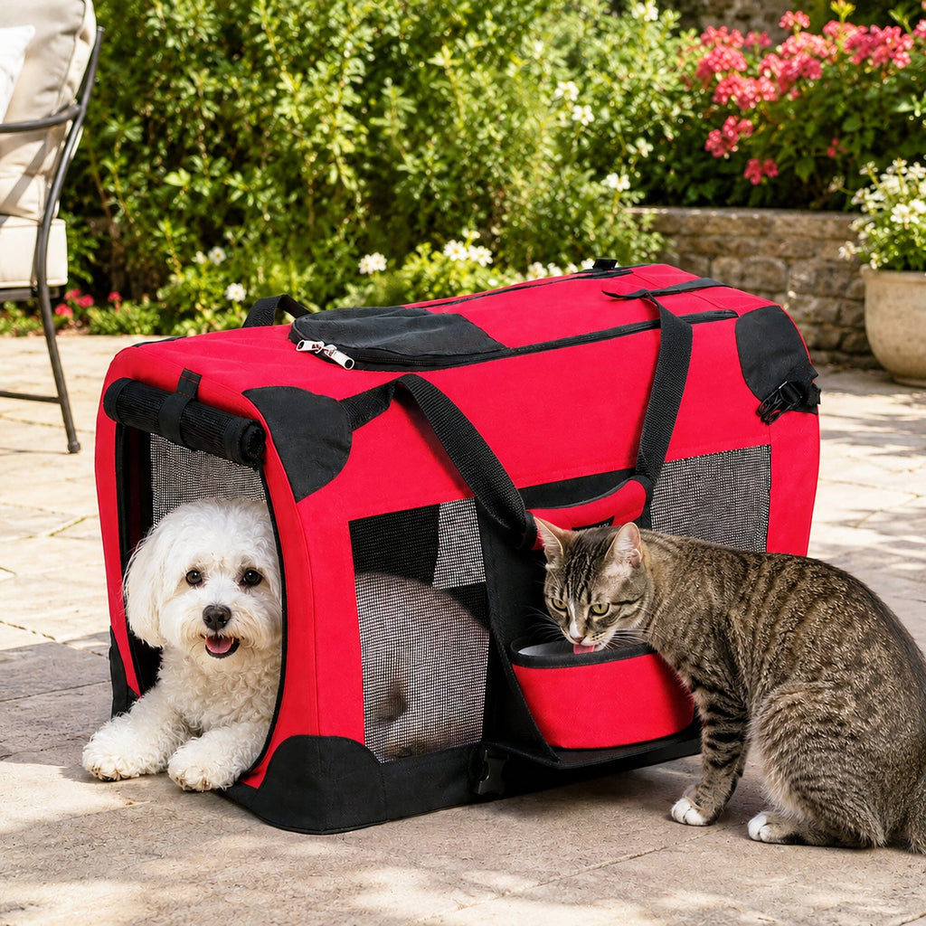 Pet Life Deluxe 360° Vista View Soft Folding Dog Crate with Bowl – alternate view 4