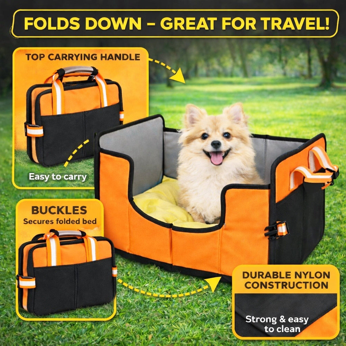 Pet Life ® 'Travel-Nest' Folding Travel Cat and Dog Bed – alternate view 16