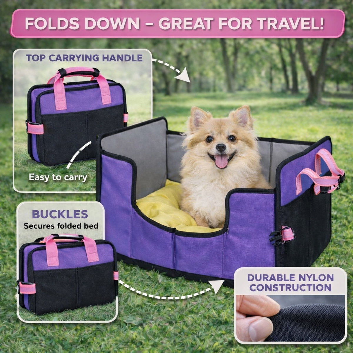 Pet Life ® 'Travel-Nest' Folding Travel Cat and Dog Bed – alternate view 30