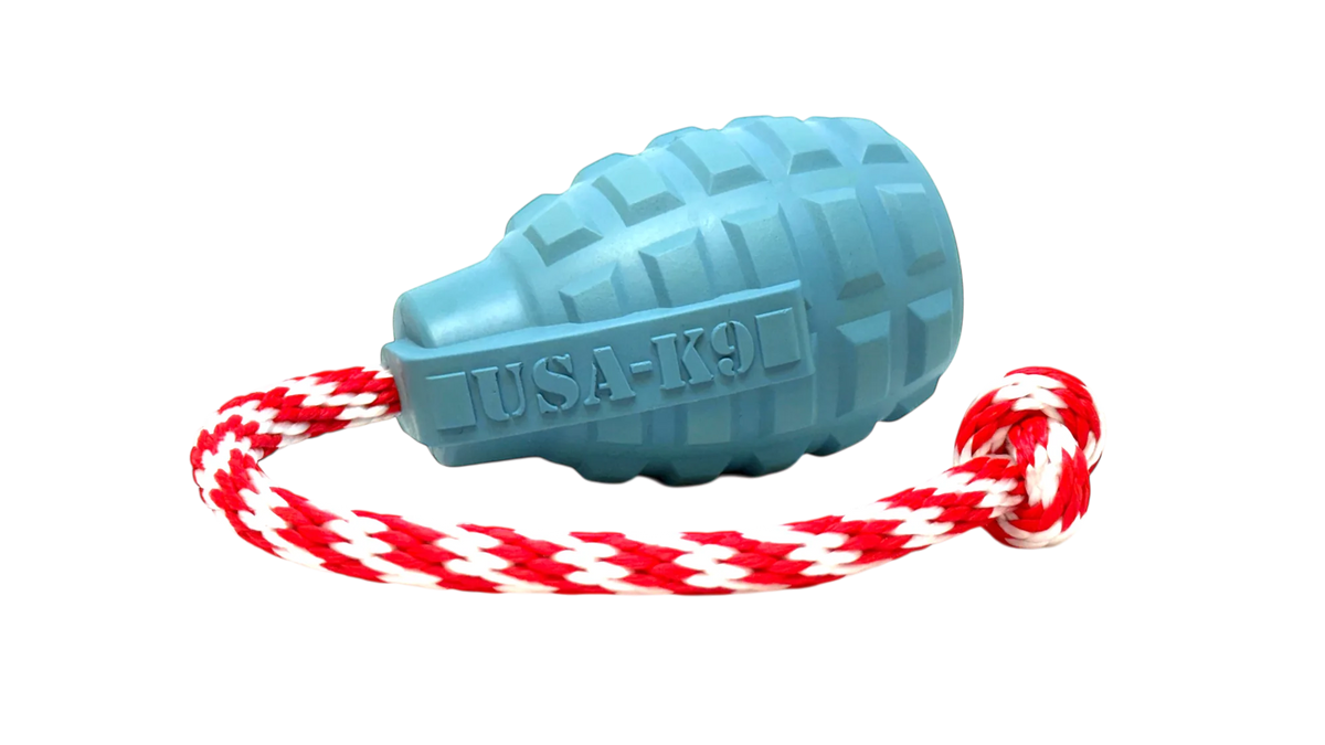 USA-K9 Grenade steel blue rubber reward toy for dogs – photo 2 of 9