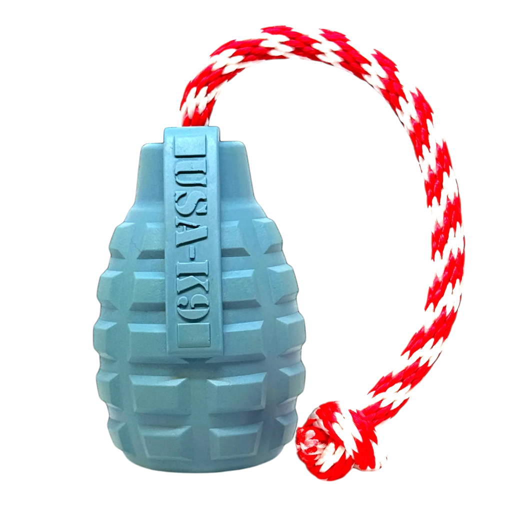 USA-K9 Grenade steel blue rubber reward toy for dogs – photo 1 of 9