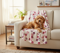 Dog Blanket pink and purple paw print