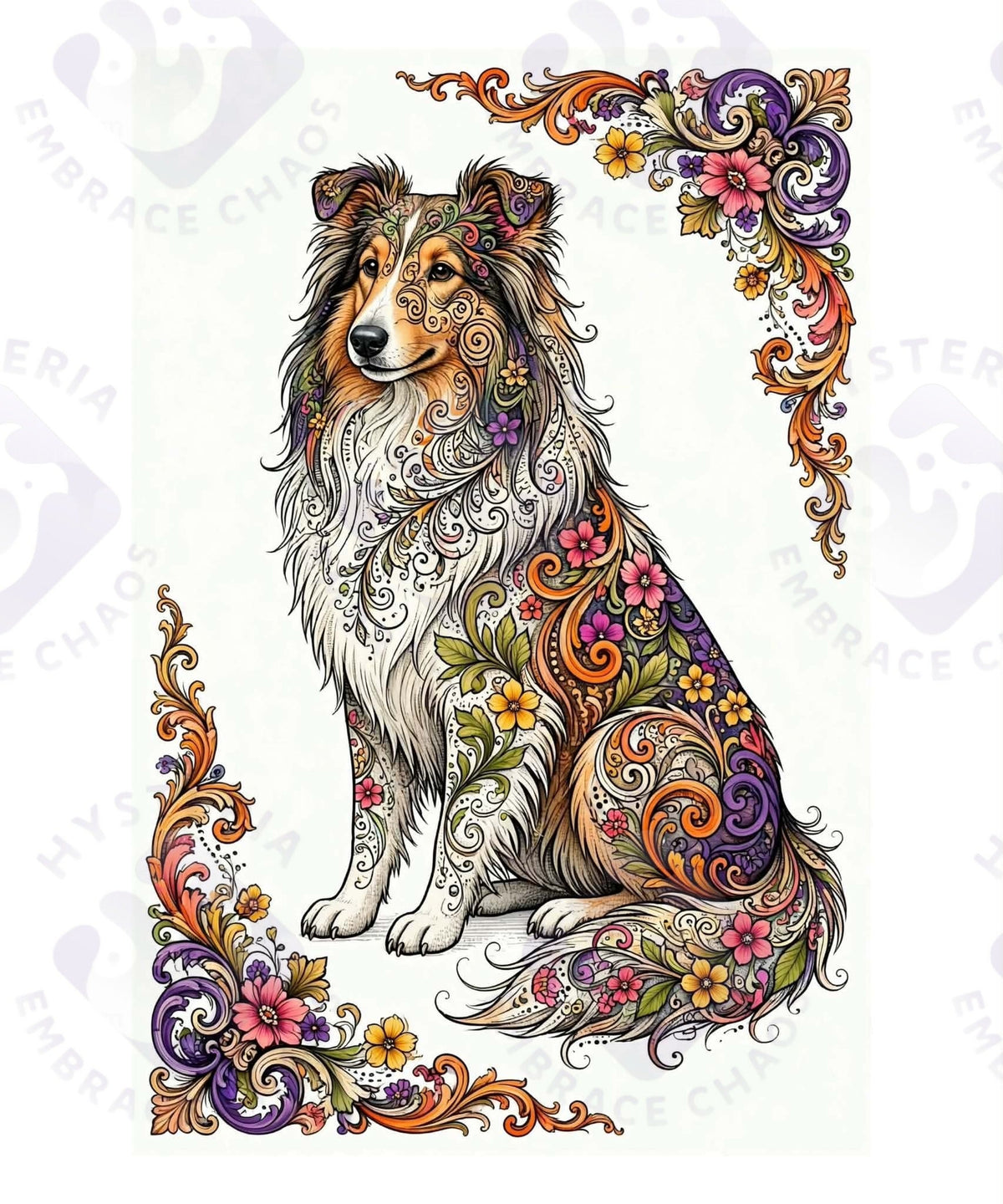 Sheltie Royale — Hysteria digital dog art, watermarked preview