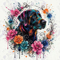 Rainbow Lab — Hysteria digital dog art, watermarked preview