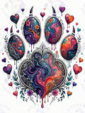 Dripping Heart Paw — Hysteria digital dog art, watermarked preview