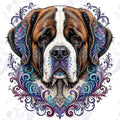 Saint Bernard Filigree — Hysteria digital dog art, watermarked preview