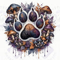Midnight Forest Paw — Hysteria digital dog art, watermarked preview