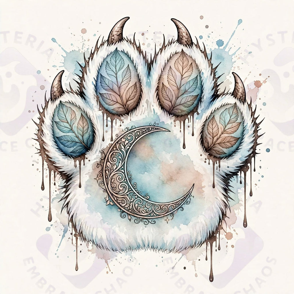 Winter Moon Paw — Hysteria digital dog art, watermarked preview