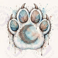 Winter Moon Paw — Hysteria digital dog art, watermarked preview