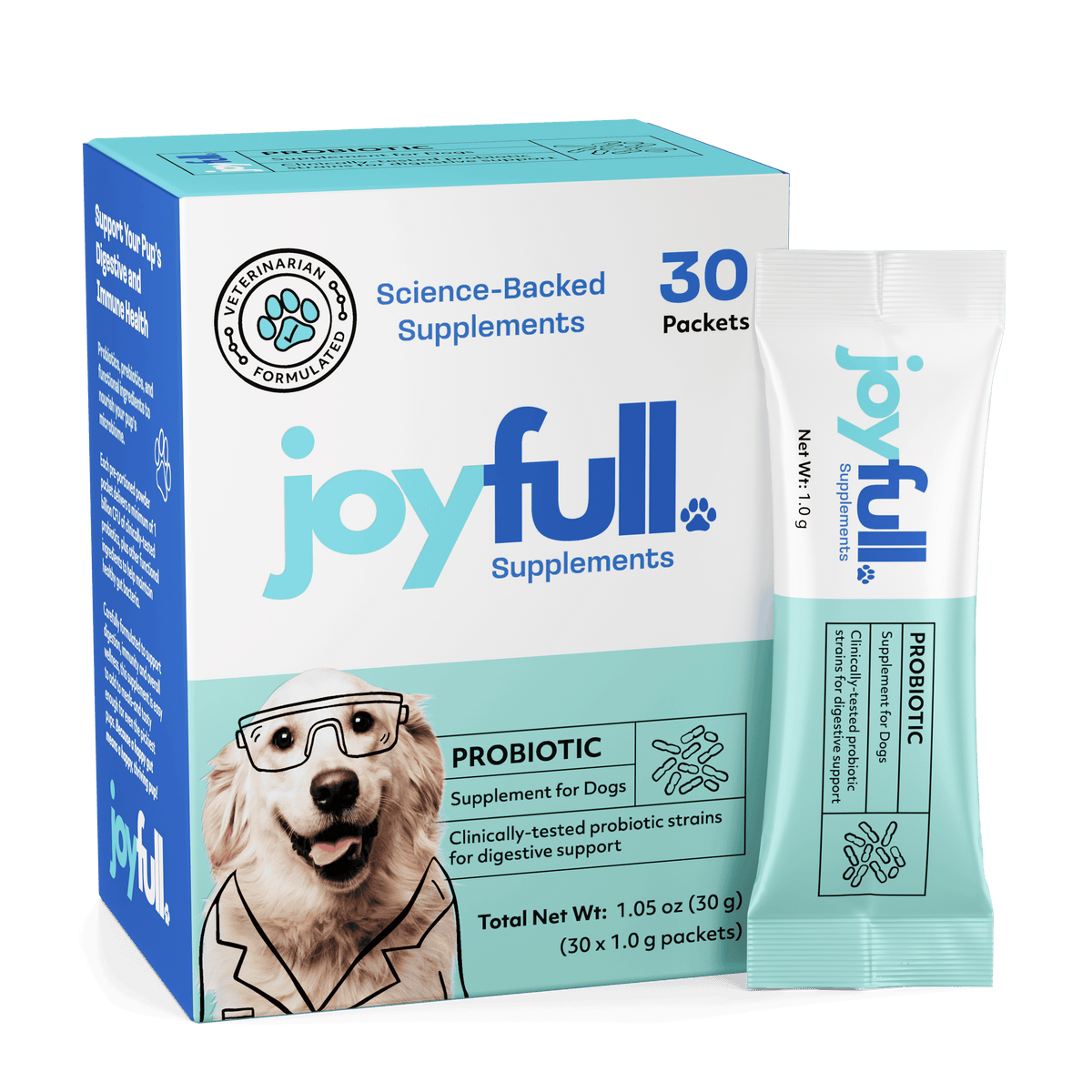 JoyFull probiotic supplement packets for dogs with beef bone broth – photo 1 of 6