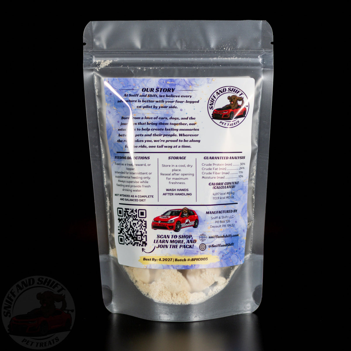 Pup-Ornaut Freeze-Dried Dog Ice Cream Banana Peanut Butter, alternate view